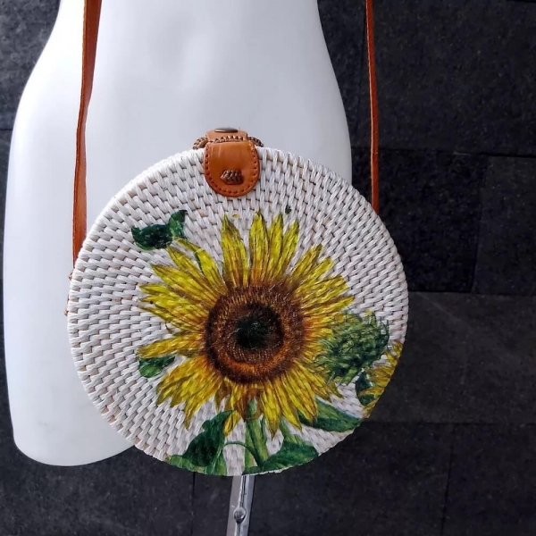 Rattan Bag - Sunflower