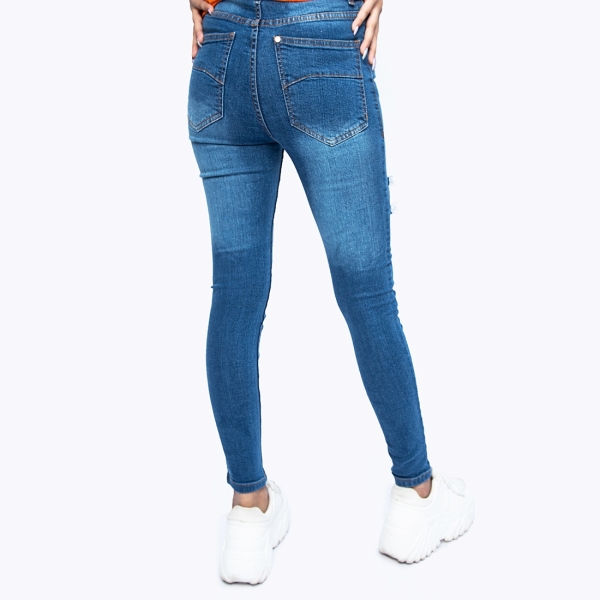 Super Stretch Skinny Jeans With Patches